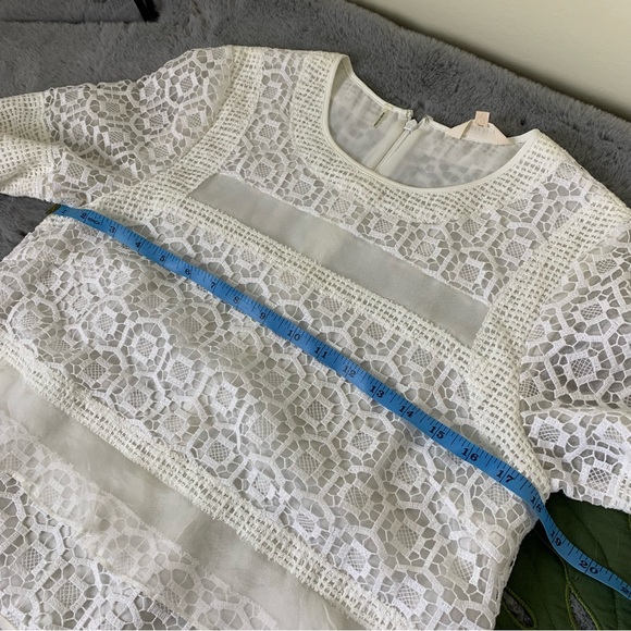 Rebecca Taylor White Layered Effect Lace Combo Top - Size 6 - Picture 13 of 15